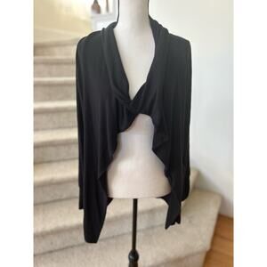 Athleta Black Studio Wrap Waterfall Long Sleeve Cardigan
